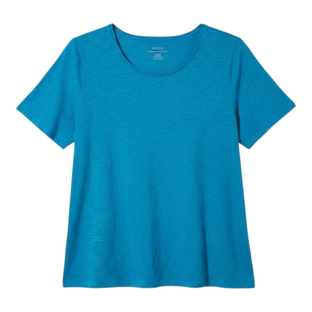 Chicos‎ The Ultimate Tee Womens Size XL Textured Slub Cotton Vibrant Bright Teal
